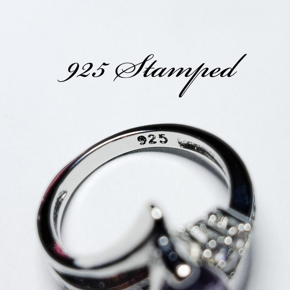 🎀925 Marquise Amathyst Ring - Picture 4 of 7